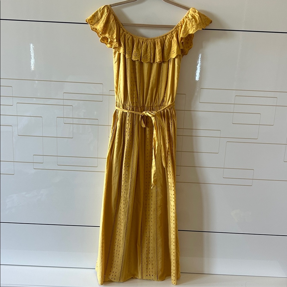 Zara Yellow Off-Shoulder Dress